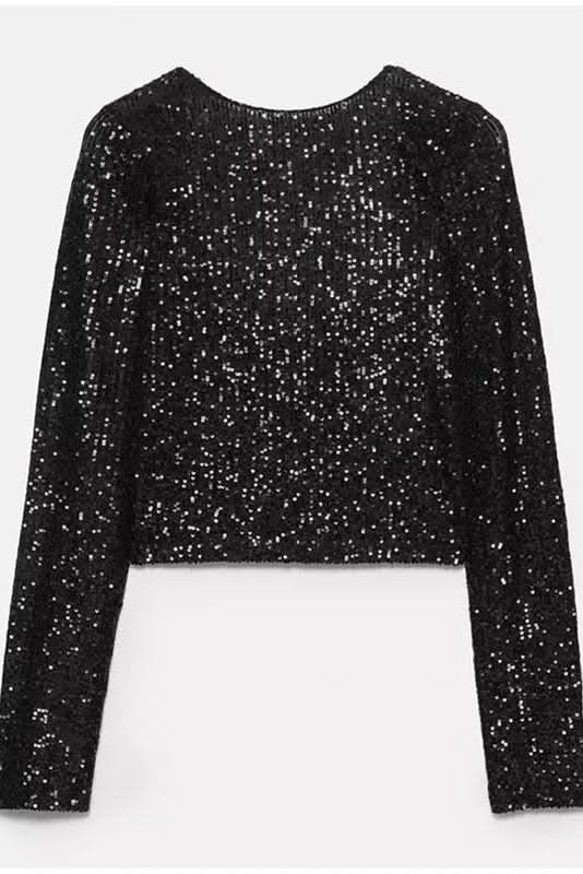 Princess Fashion Sequin Crop Top for a Bold Sparkly Night Out