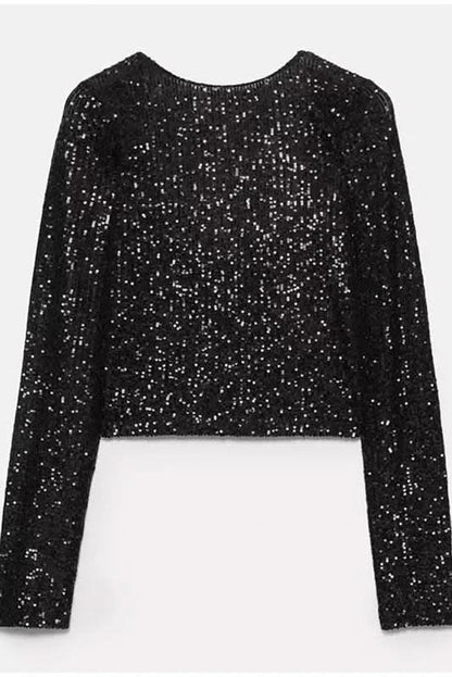 Princess Fashion Sequin Crop Top for a Bold Sparkly Night Out