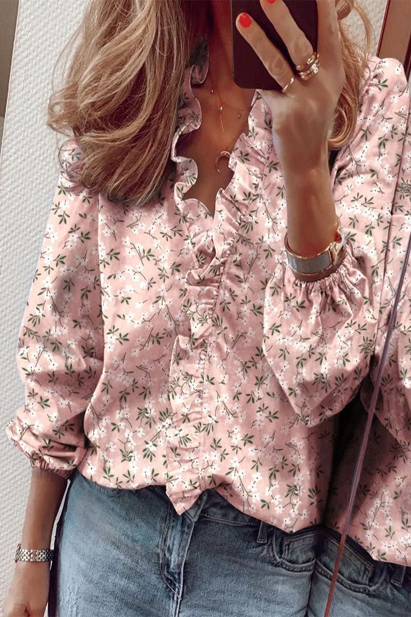 Princess Fashion Ruffle Long Sleeve Blouse for Everyday Wear