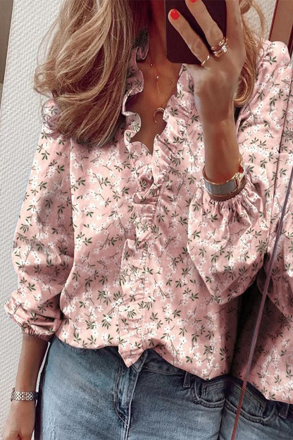 Princess Fashion Ruffle Long Sleeve Blouse for Everyday Wear